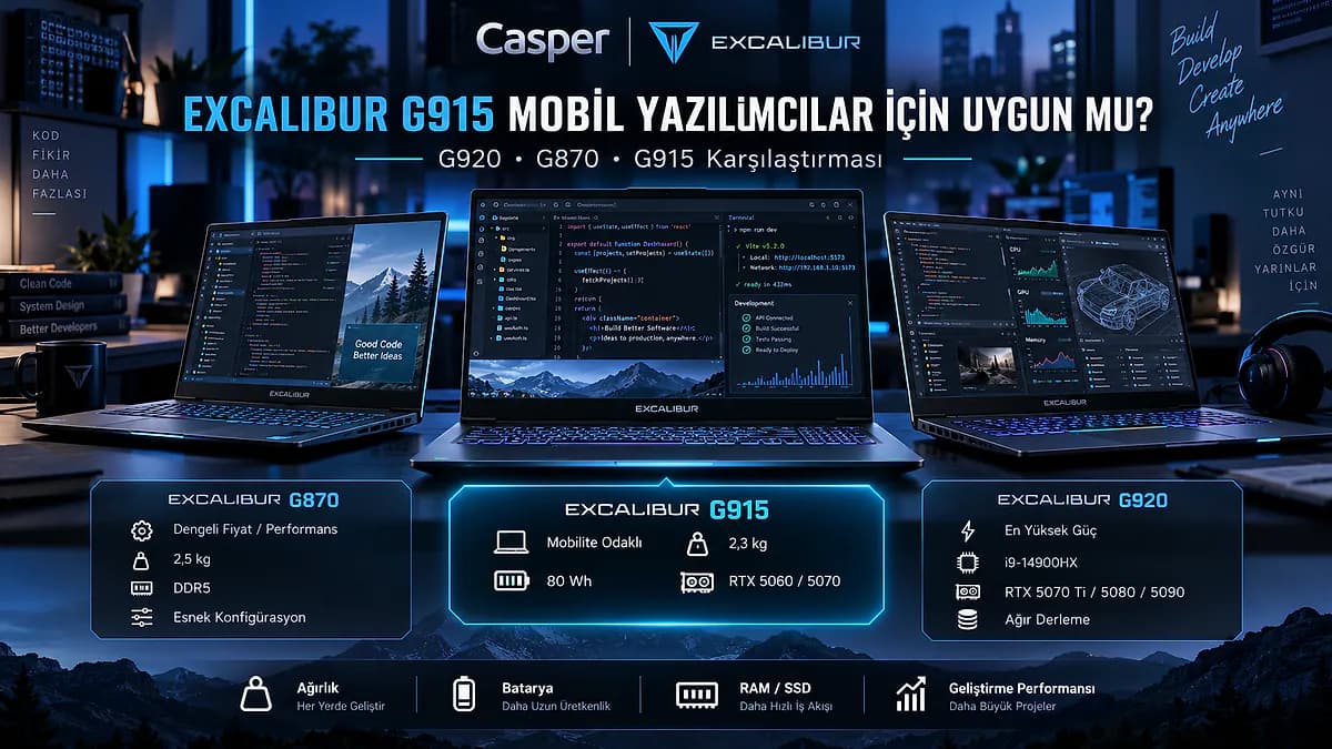Excalibur G915 Mobil Yazılımcılar İçin Uygun mu? G920, G870 ve G915 Rehberi