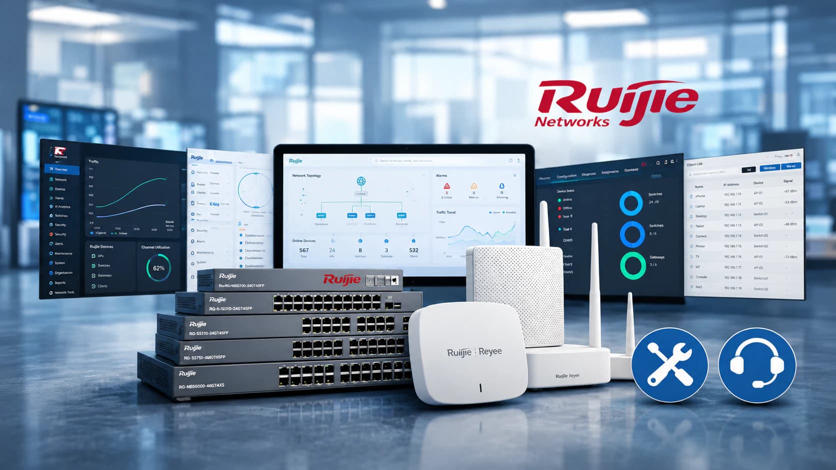 Ruijie Network Cihazları Kurulum, Destek, Bakım ve WiFi Çözümleri